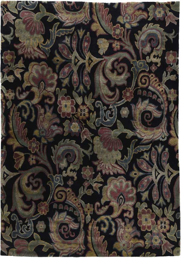 Baroque dark floral rug