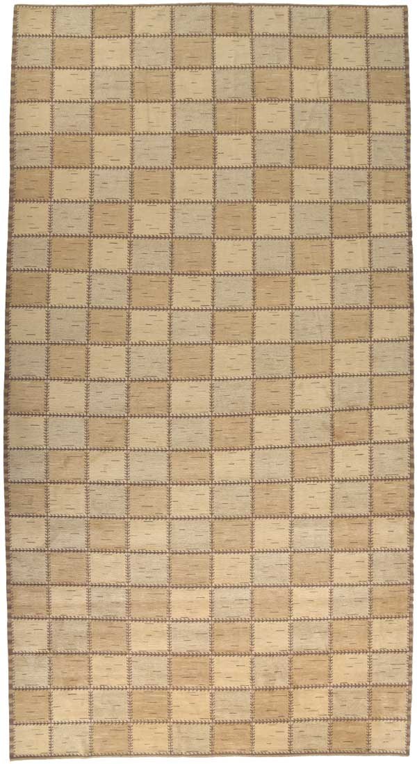 Cream grid minimal rug