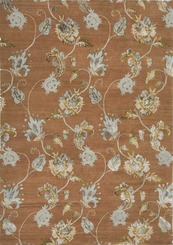 Terracotta floral rug